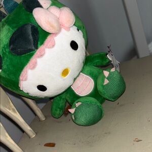Green Dinosaur Hello Kitty Plush